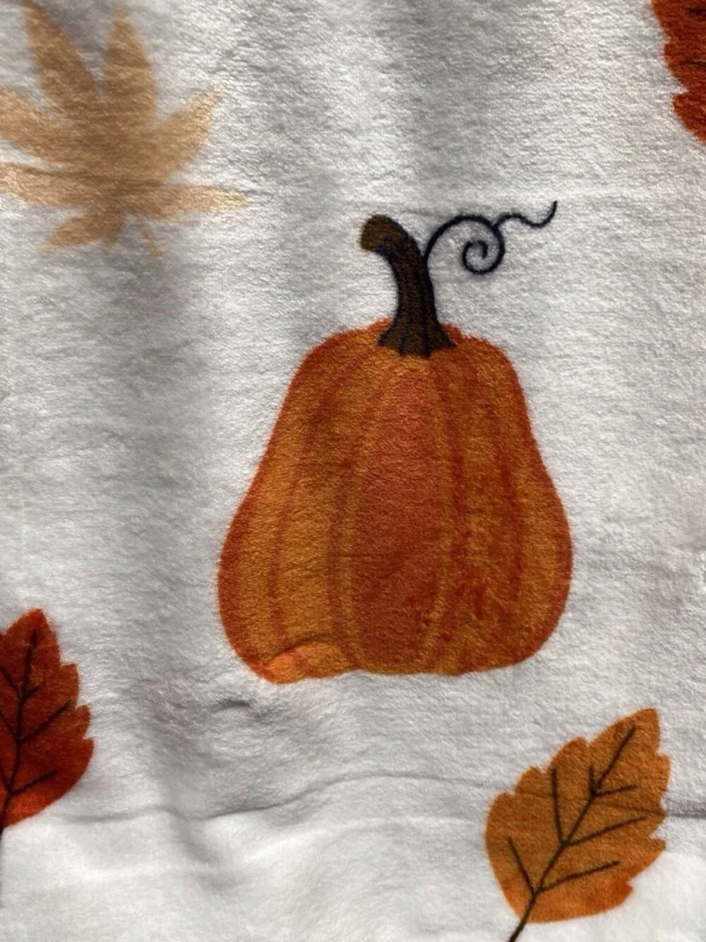Monchhichi Autumn Fall Pumpkin Soft Plush Throw Blanket 50” X 70” NEW